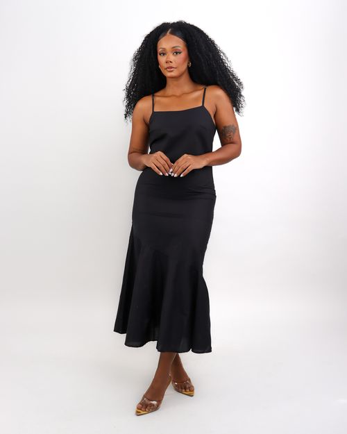 VESTIDO LONGO LISO DE ALÇA 11-321