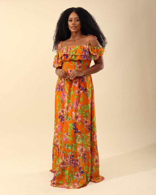 VESTIDO LONGO C/ BABADINHO