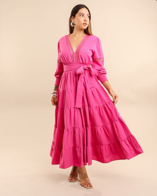 VESTIDO LINHO M/BUFANTE 11-328