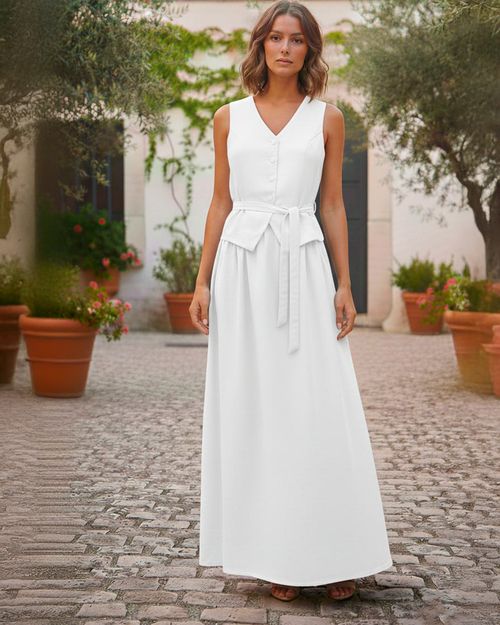 VESTIDO LONGO 15-4846 Cor:VERDE;Tamanho:P