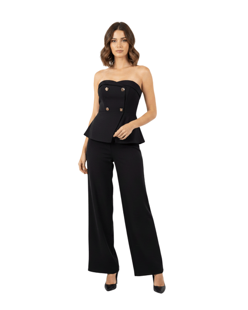 CONJUNTO COLO C/ BOTÃO METALIZADO E CALÇA